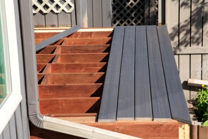 Composite decks being installed