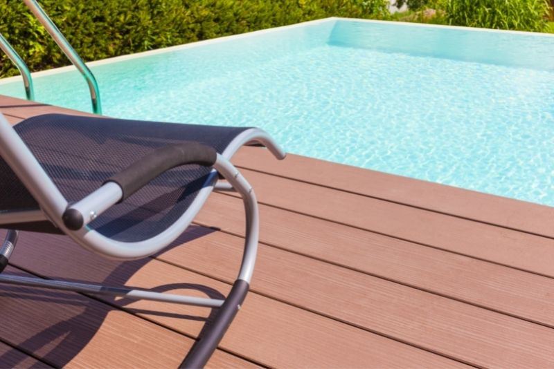 Pool decking using timber